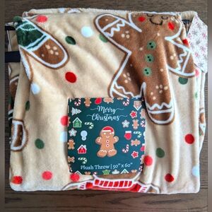 NEW Neutral Gingerbread cookies Christmas Throw Blanket